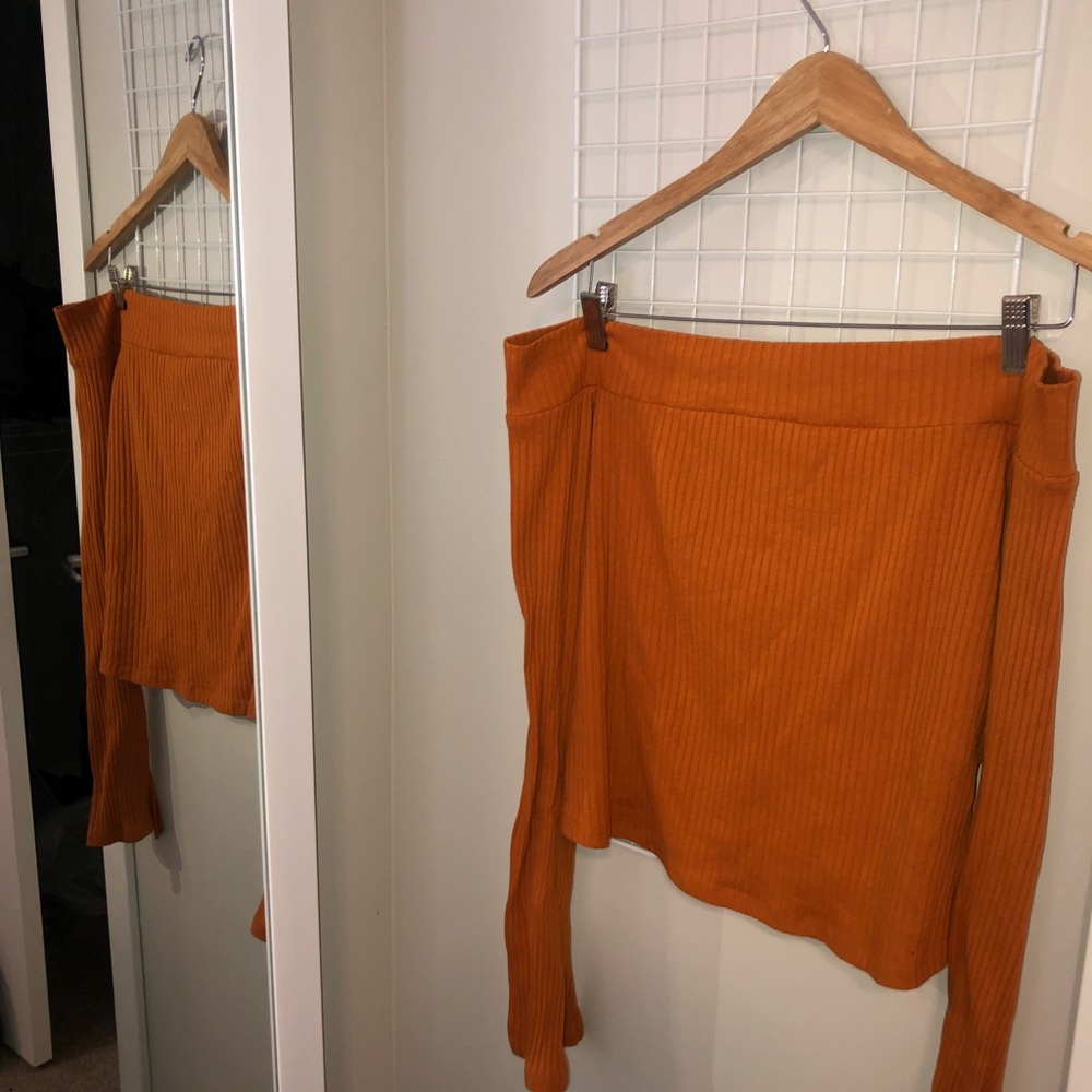 Flair Sleeve Off-the-Shoulder Top (Plus Size)